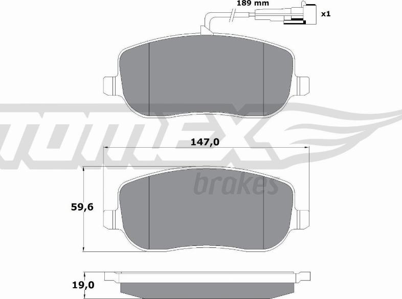 TOMEX brakes TX 13-341 - Bremžu uzliku kompl., Disku bremzes ps1.lv