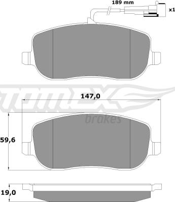 TOMEX brakes TX 13-341 - Bremžu uzliku kompl., Disku bremzes ps1.lv