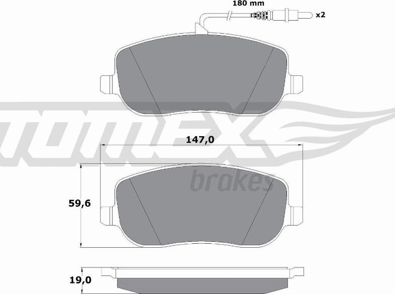 TOMEX brakes TX 13-34 - Bremžu uzliku kompl., Disku bremzes ps1.lv