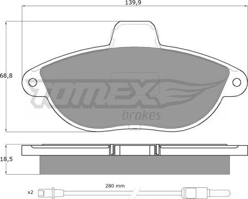 TOMEX brakes TX 13-35 - Bremžu uzliku kompl., Disku bremzes ps1.lv