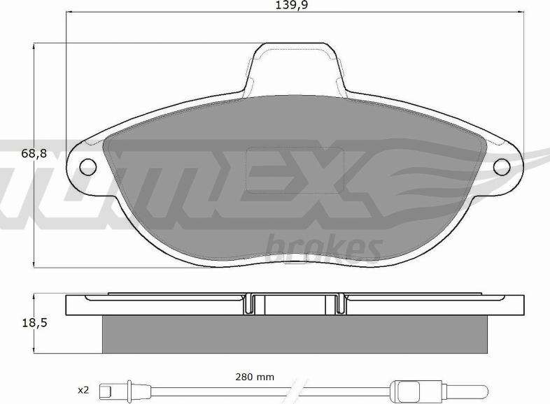 TOMEX brakes TX 13-35 - Bremžu uzliku kompl., Disku bremzes ps1.lv