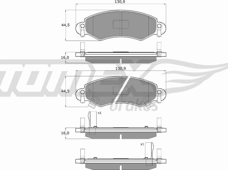 TOMEX brakes TX 12-96 - Bremžu uzliku kompl., Disku bremzes ps1.lv