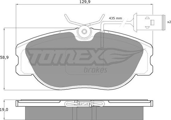 TOMEX brakes TX 12-441 - Bremžu uzliku kompl., Disku bremzes ps1.lv