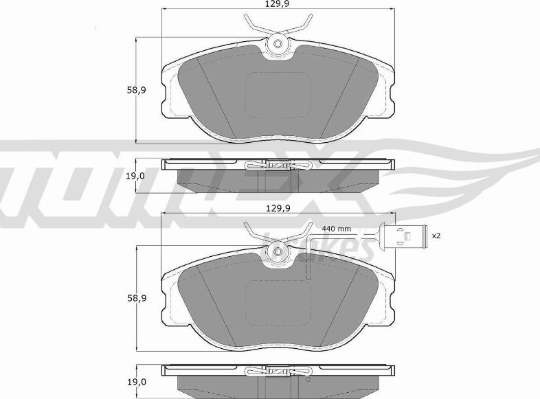 TOMEX brakes TX 12-441 - Bremžu uzliku kompl., Disku bremzes ps1.lv