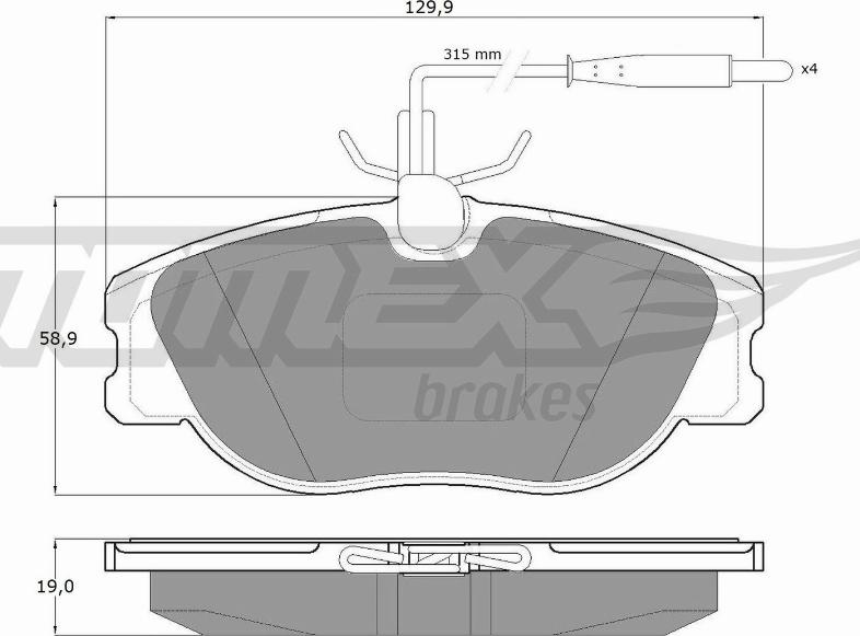 TOMEX brakes TX 12-442 - Bremžu uzliku kompl., Disku bremzes ps1.lv