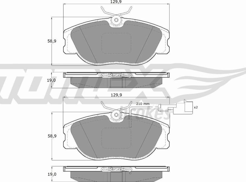 TOMEX brakes TX 12-44 - Bremžu uzliku kompl., Disku bremzes ps1.lv