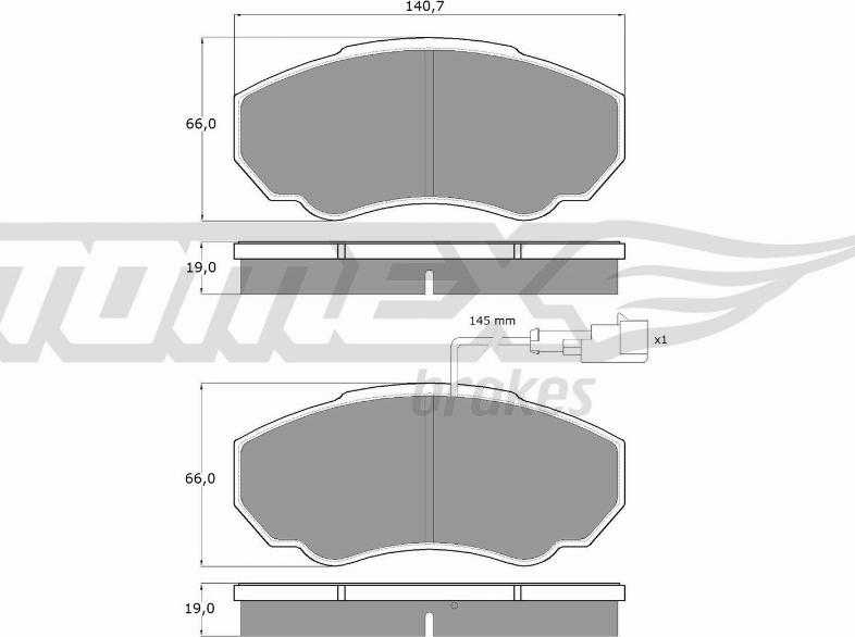 TOMEX brakes TX 12-45 - Bremžu uzliku kompl., Disku bremzes ps1.lv