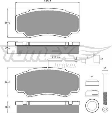 TOMEX brakes TX 12-461 - Bremžu uzliku kompl., Disku bremzes ps1.lv