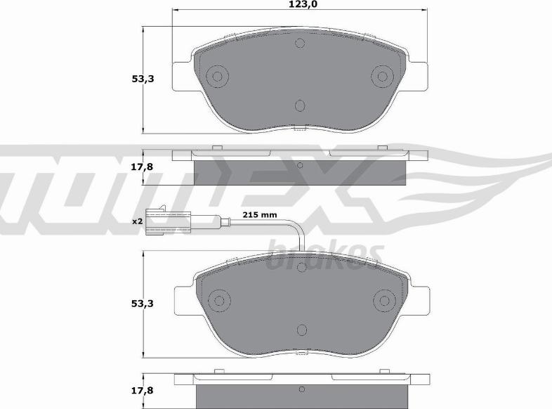 TOMEX brakes TX 12-482 - Bremžu uzliku kompl., Disku bremzes ps1.lv