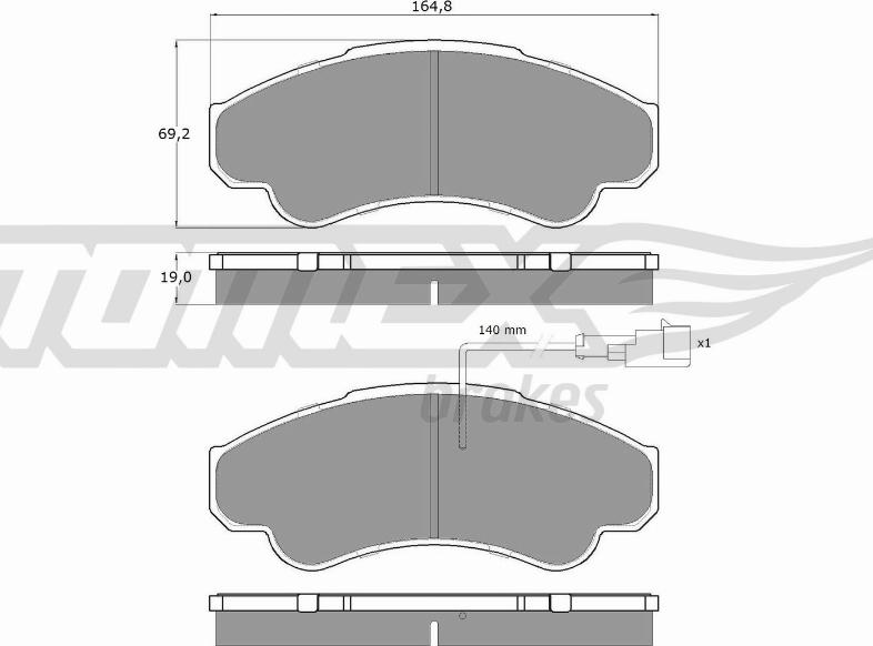 TOMEX brakes TX 12-47 - Bremžu uzliku kompl., Disku bremzes ps1.lv