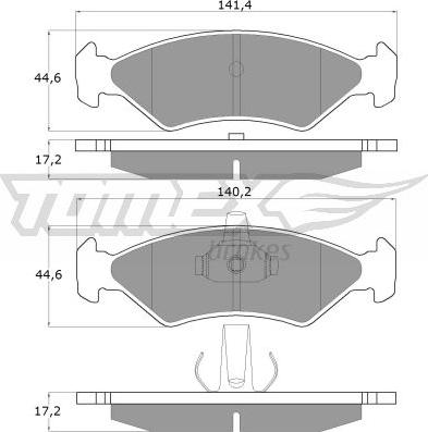 TOMEX brakes TX 12-54 - Bremžu uzliku kompl., Disku bremzes ps1.lv