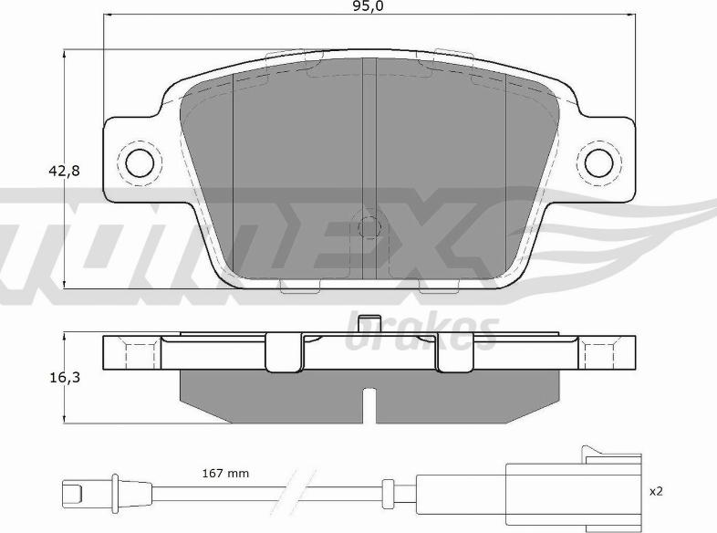 TOMEX brakes TX 12-511 - Bremžu uzliku kompl., Disku bremzes ps1.lv