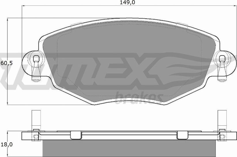 TOMEX brakes TX 12-58 - Bremžu uzliku kompl., Disku bremzes ps1.lv