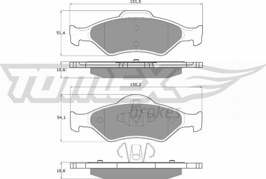 TOMEX brakes TX 12-53 - Bremžu uzliku kompl., Disku bremzes ps1.lv