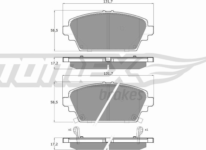 TOMEX brakes TX 12-63 - Bremžu uzliku kompl., Disku bremzes ps1.lv