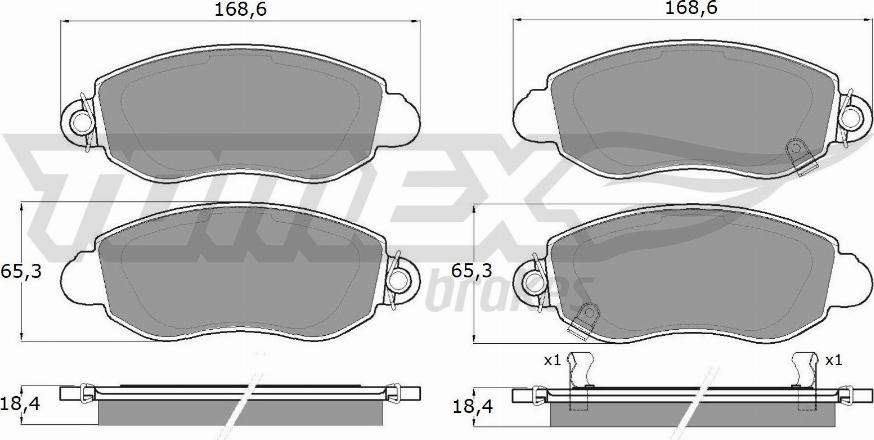 TOMEX brakes TX 12-62 - Bremžu uzliku kompl., Disku bremzes ps1.lv