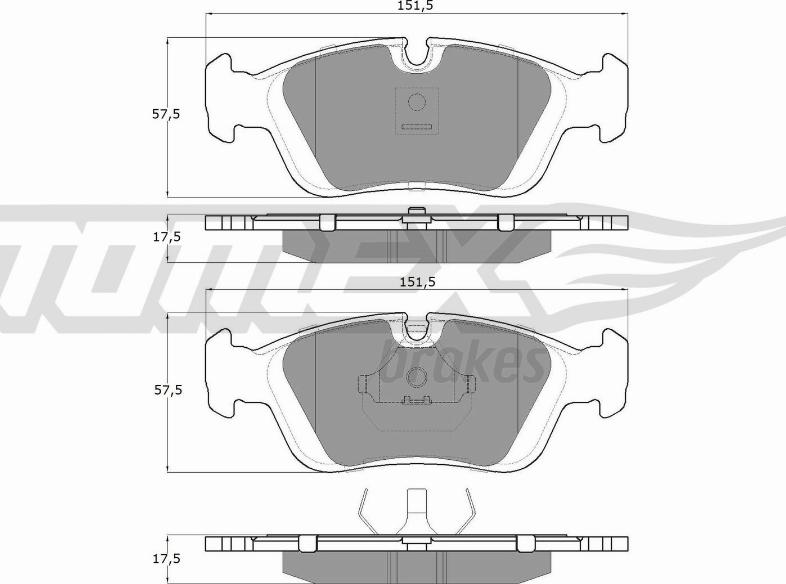 TOMEX brakes TX 12-05 - Bremžu uzliku kompl., Disku bremzes ps1.lv