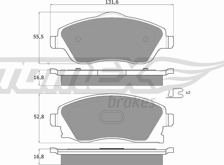 TOMEX brakes TX 12-19 - Bremžu uzliku kompl., Disku bremzes ps1.lv