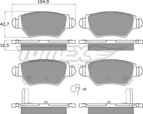 TOMEX brakes TX 12-14 - Bremžu uzliku kompl., Disku bremzes ps1.lv