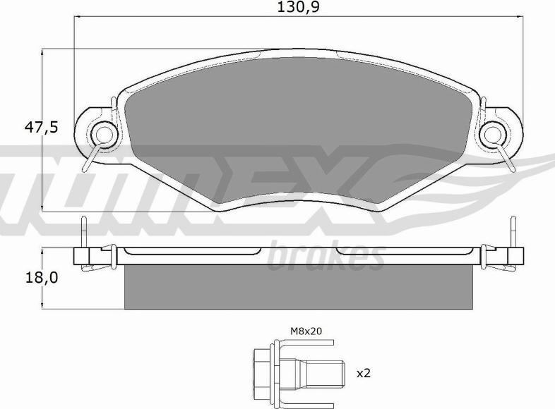 TOMEX brakes TX 12-15 - Bremžu uzliku kompl., Disku bremzes ps1.lv