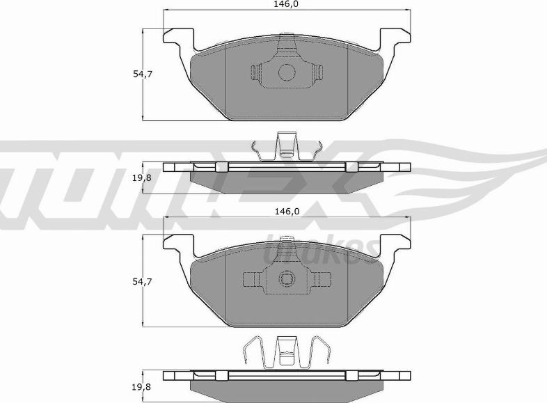 TOMEX brakes TX 12-10 - Bremžu uzliku kompl., Disku bremzes ps1.lv