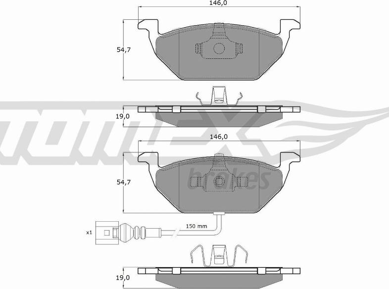 TOMEX brakes TX 12-11 - Bremžu uzliku kompl., Disku bremzes ps1.lv