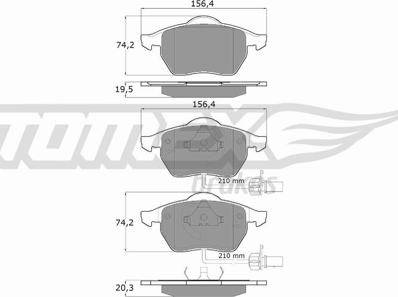 TOMEX brakes TX 12-13 - Bremžu uzliku kompl., Disku bremzes ps1.lv