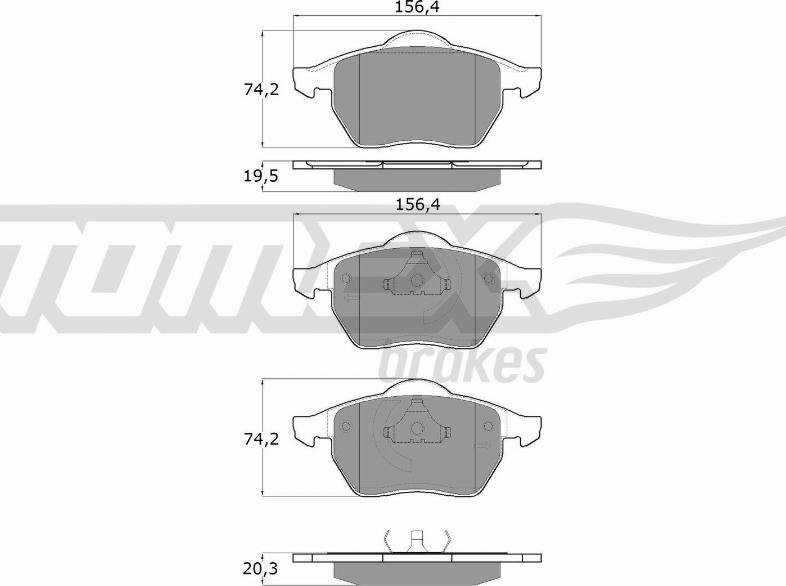 TOMEX brakes TX 12-12 - Bremžu uzliku kompl., Disku bremzes ps1.lv