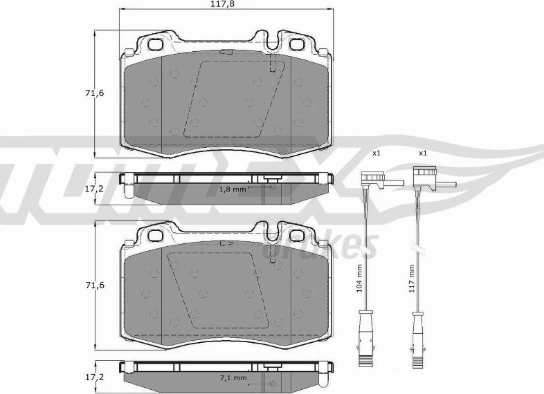 TOMEX brakes TX 12-811 - Bremžu uzliku kompl., Disku bremzes ps1.lv