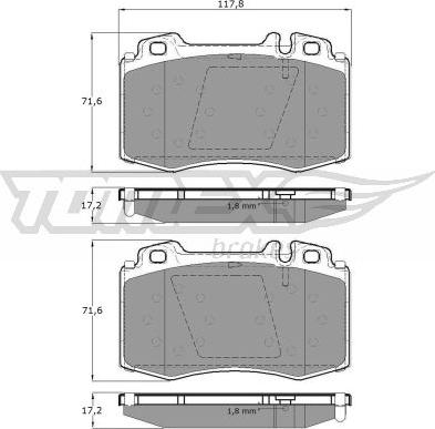 TOMEX brakes TX 12-81 - Bremžu uzliku kompl., Disku bremzes ps1.lv