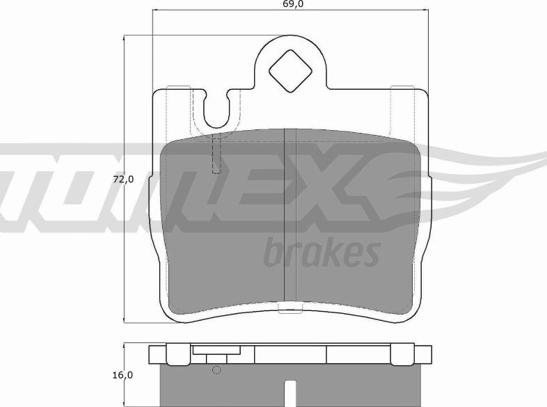 TOMEX brakes TX 12-87 - Bremžu uzliku kompl., Disku bremzes ps1.lv