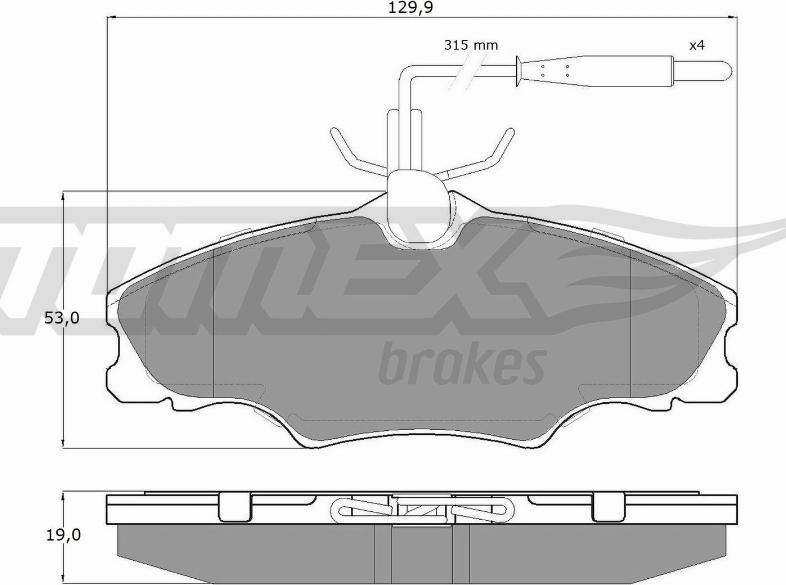 TOMEX brakes TX 12-31 - Bremžu uzliku kompl., Disku bremzes ps1.lv