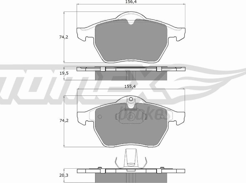 TOMEX brakes TX 12-25 - Bremžu uzliku kompl., Disku bremzes ps1.lv