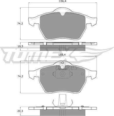 TOMEX brakes TX 12-25 - Bremžu uzliku kompl., Disku bremzes ps1.lv