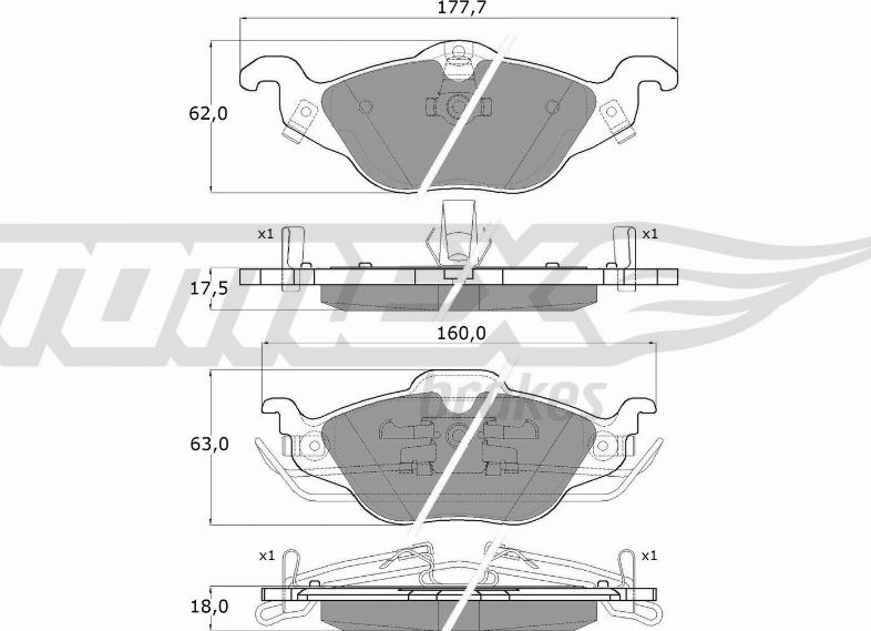 TOMEX brakes TX 12-21 - Bremžu uzliku kompl., Disku bremzes ps1.lv