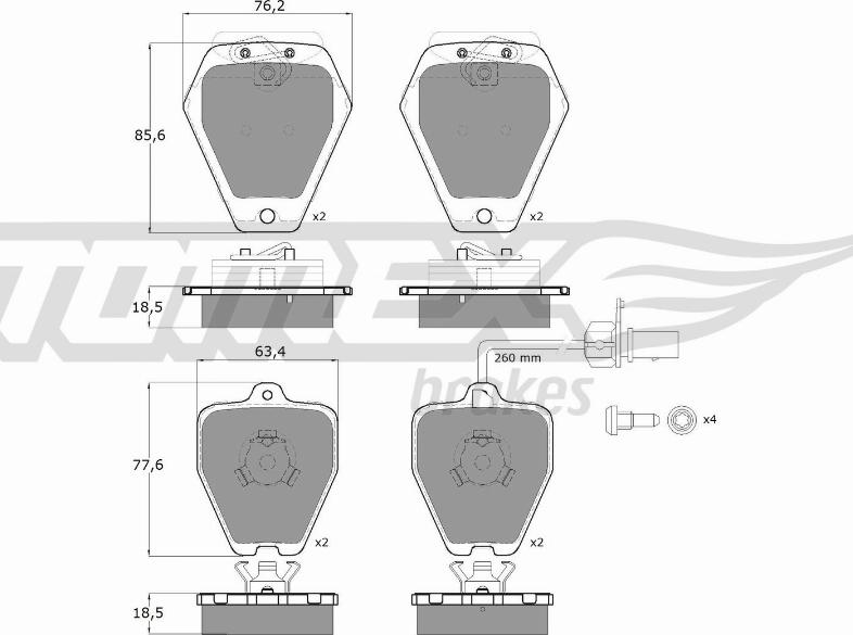 TOMEX brakes TX 12-27 - Bremžu uzliku kompl., Disku bremzes ps1.lv