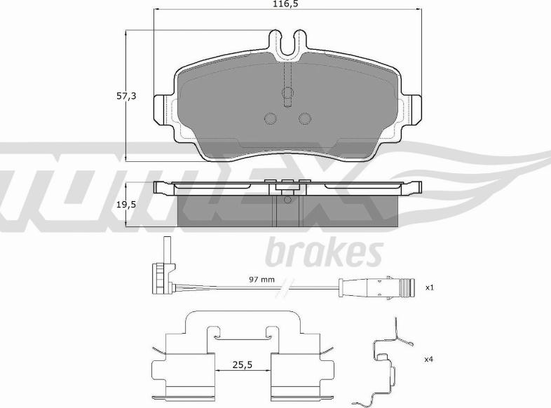 TOMEX brakes TX 12-751 - Bremžu uzliku kompl., Disku bremzes ps1.lv