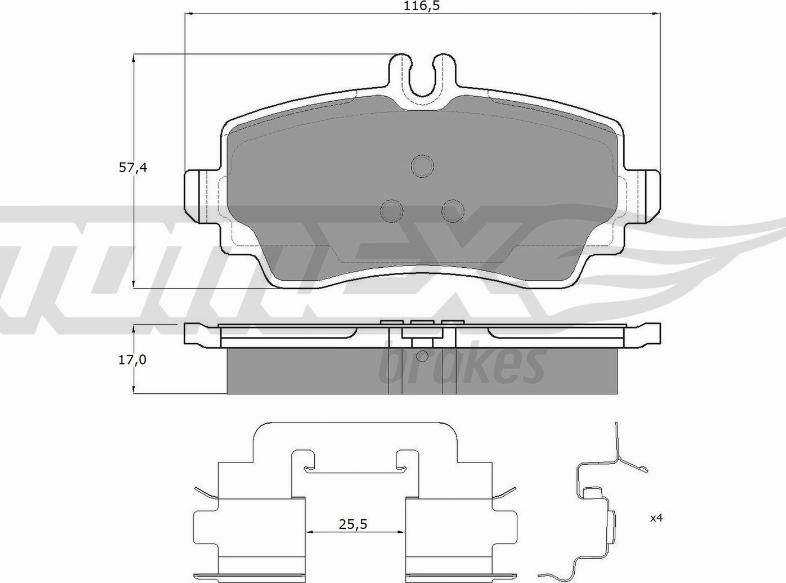 TOMEX brakes TX 12-76 - Bremžu uzliku kompl., Disku bremzes ps1.lv