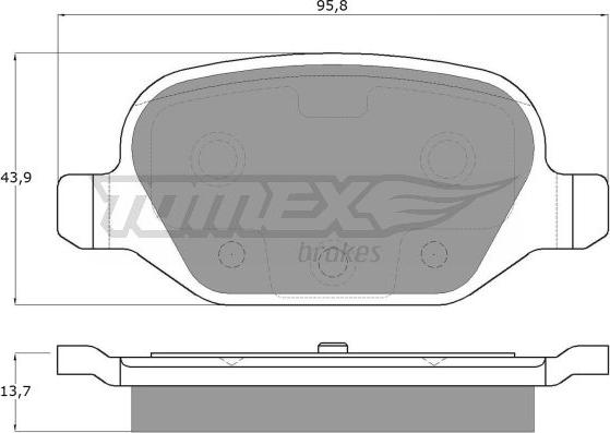 TOMEX brakes TX 12-701 - Bremžu uzliku kompl., Disku bremzes ps1.lv