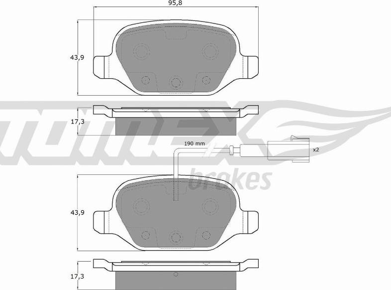 TOMEX brakes TX 12-703 - Bremžu uzliku kompl., Disku bremzes ps1.lv