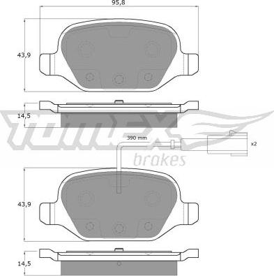 TOMEX brakes TX 12-702 - Bremžu uzliku kompl., Disku bremzes ps1.lv