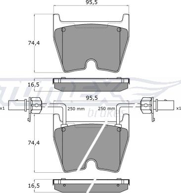 TOMEX brakes TX 17-99 - Bremžu uzliku kompl., Disku bremzes ps1.lv