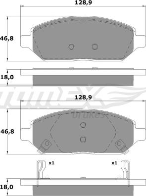 TOMEX brakes TX 17-90 - Bremžu uzliku kompl., Disku bremzes ps1.lv