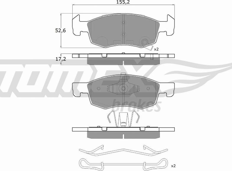 TOMEX brakes TX 17-92 - Bremžu uzliku kompl., Disku bremzes ps1.lv