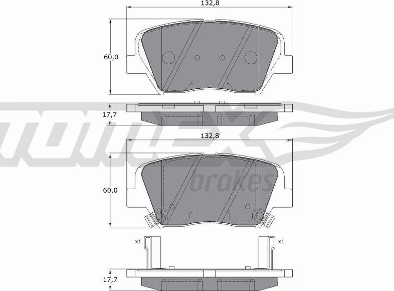 TOMEX brakes TX 17-46 - Bremžu uzliku kompl., Disku bremzes ps1.lv