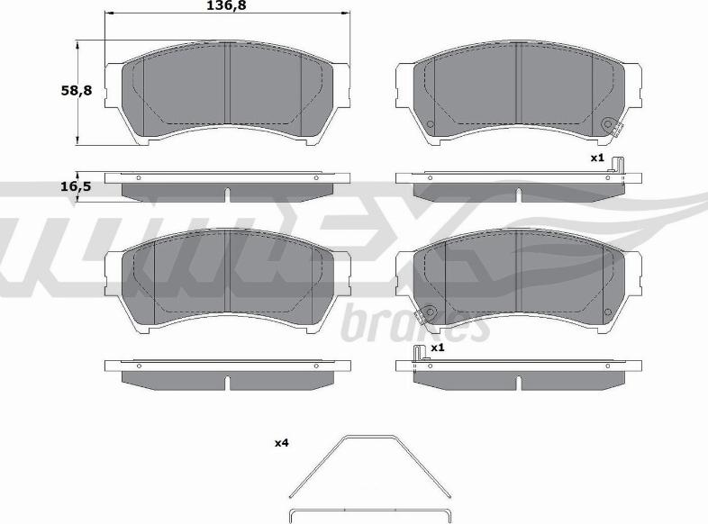 TOMEX brakes TX 17-40 - Bremžu uzliku kompl., Disku bremzes ps1.lv