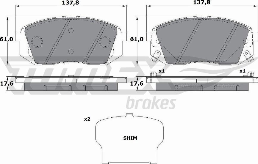 TOMEX brakes TX 17-47 - Bremžu uzliku kompl., Disku bremzes ps1.lv