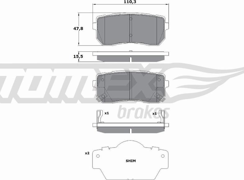 TOMEX brakes TX 17-50 - Bremžu uzliku kompl., Disku bremzes ps1.lv