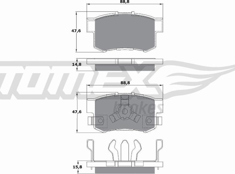 TOMEX brakes TX 17-53 - Bremžu uzliku kompl., Disku bremzes ps1.lv