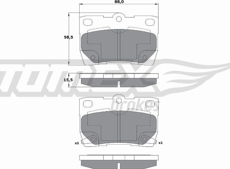 TOMEX brakes TX 17-61 - Bremžu uzliku kompl., Disku bremzes ps1.lv